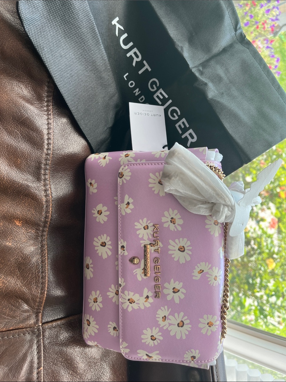 Kurt Geiger NWT and dust bag. Hampstead Flap (periwinkle) Daisy Crossbody